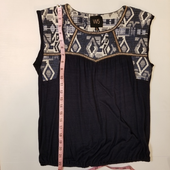 W5 Anthropologie Ikat Jacquard Top - Picture 6 of 11